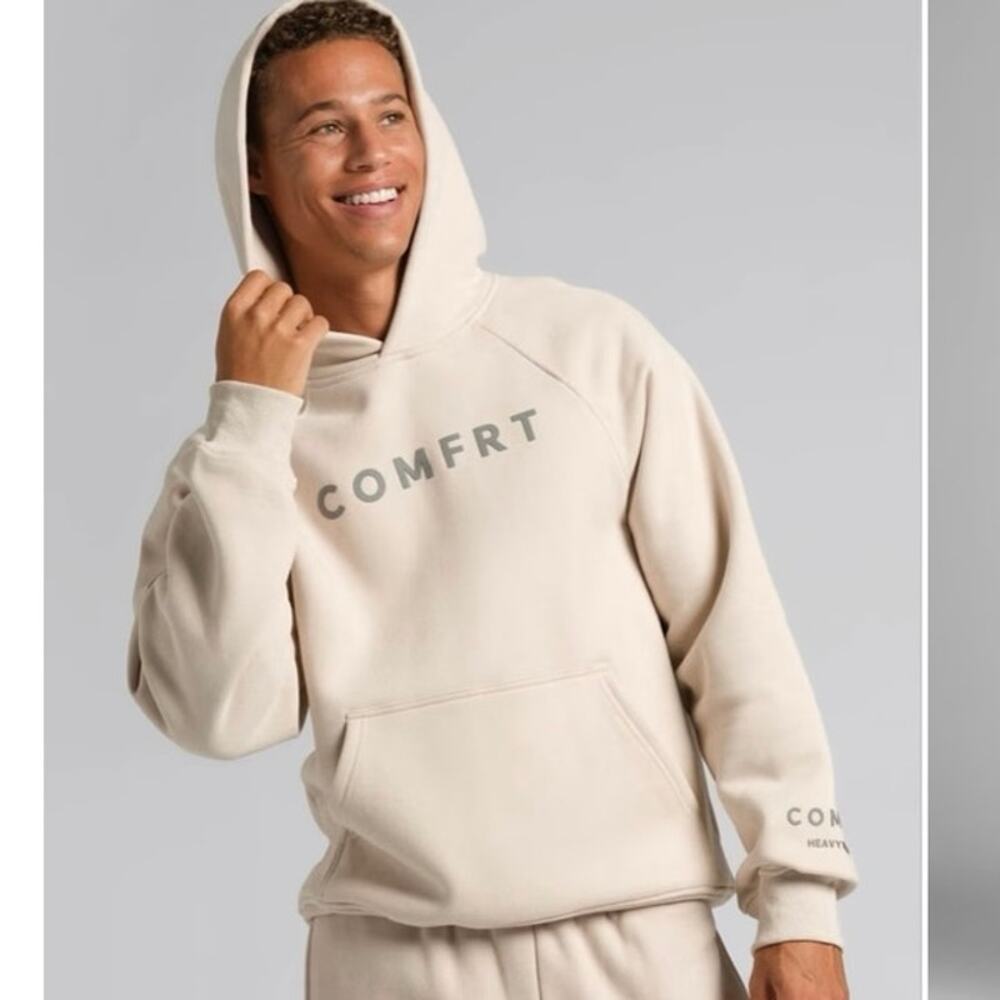 Unisex Comfrt Tranquil Hoodie Heavyweight Cream Size S EUC!